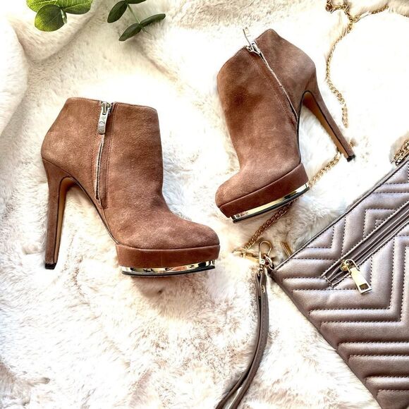 ♥️ 6b/36 Vince Camuto High End Platform Suede Boots, perfect for petite … - Picture 1 of 11